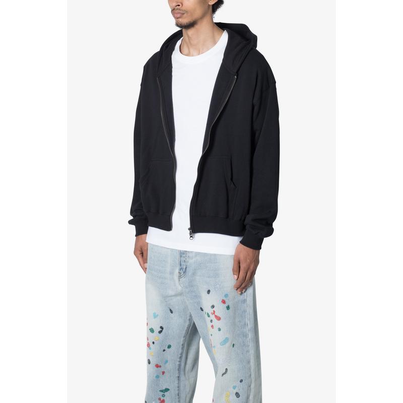 mnml Basic Zip Up Hoodie - Black