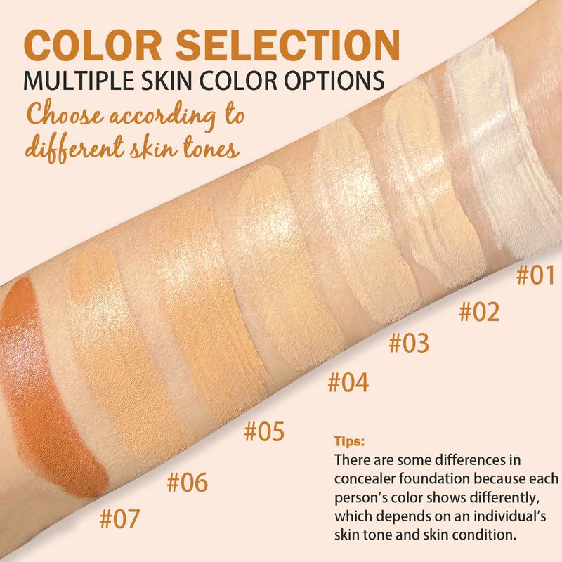 Zaidoc 7-color Dual -Ended Foundation Concealer Stick, Dual-ended with Built-in Brush, Moisturizing & Lightweight.