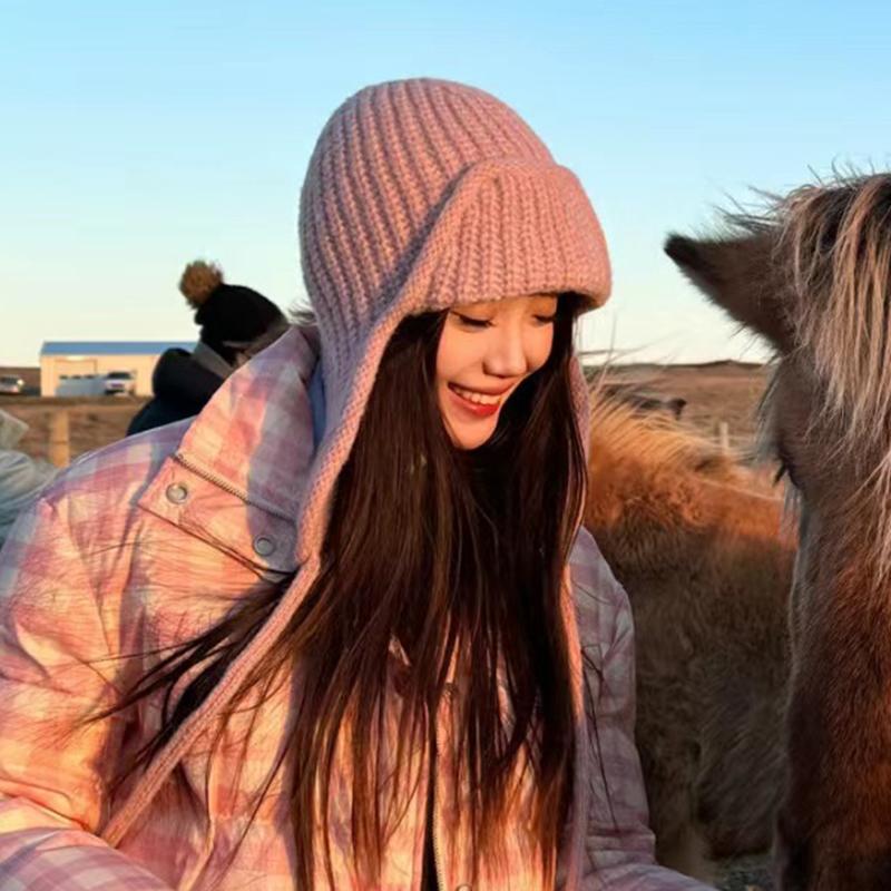 Mongolian Trapper Hat for Women - Sherpa Lined Bucket Cap with Ear Flaps | Winter Snow Hat for Big Head & Outdoor Activities