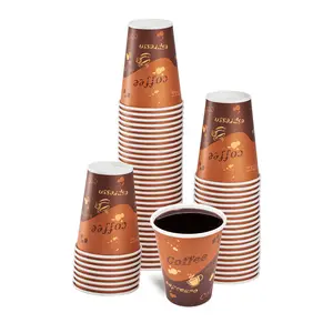 [500-1,000 pcs] Karat 8/10/12/16/20/24oz Disposable Paper Hot Cups (80/90mm), Coffee Print