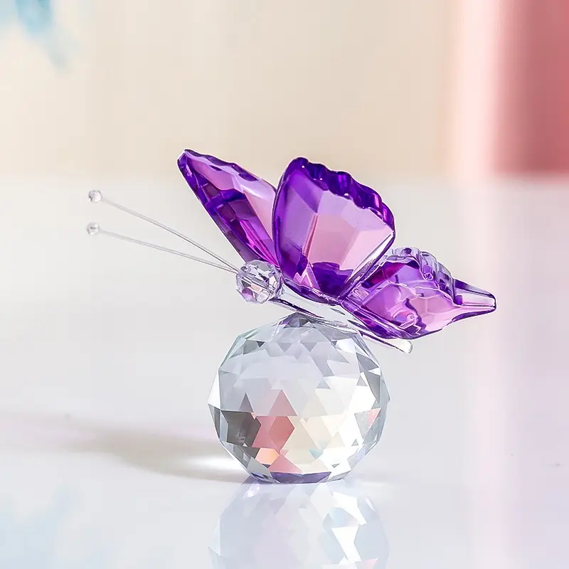 Elegant Crystal Butterfly Ornament, Home Decor Accent, Desktop Ornaments, Crystal Decorative Ornaments, Perfect Valentine's Day Gift, Festive Christmas Decoration