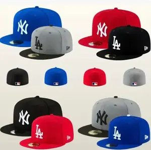 New Era 59FIFTY MLB Fitted Baseball Hat– NY Yankees LA Dodgers Collector Edition, Raised Logo Embroidery, Side Patch Streetwear