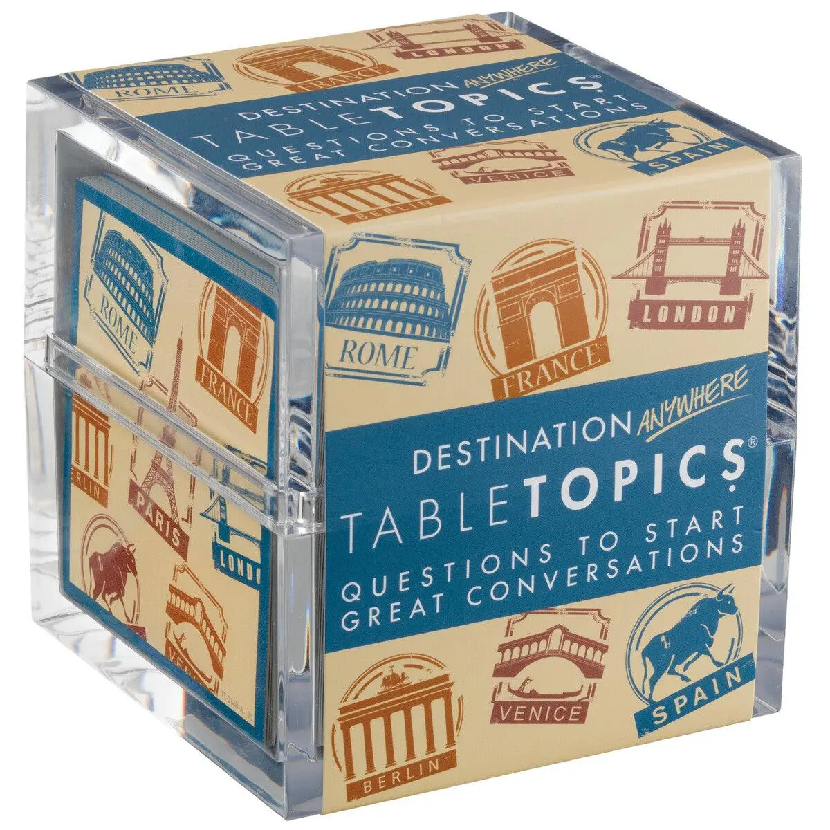 TableTopics Destination Anywhere - 135 Conversation Cards About Travel & Vacations, Fun Questions for Families, Couples, Dinner Parties, & Get Togethers, Explore New Conversation Topics