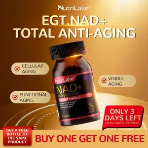 NutriLake ErgoThione NAD+ Anti-Aging Capsules – 700mg Super Blend with Liposomal NAD+ Technology, Supports Cellular Health, Energy & Skin Revitalization – 60 Capsules (30-Day Supply)