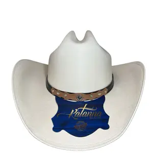 Sombrero Katana con Resorte/ Katana Gold Line Western Hat- Cowboy Hat with Elastic Band With Brown Leather Front Strap