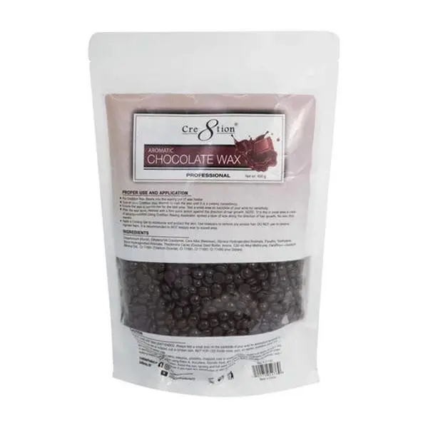 Chocolate Scented Hard Wax Beans for Hair Removal, Stripless Body Waxing Microbeads for Body Care, 14 oz, Hard Wax Microbeads