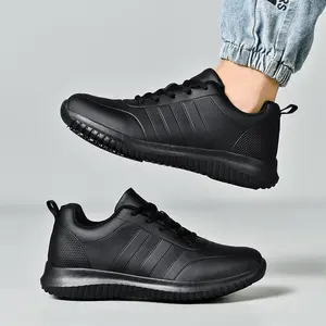 Food Service Shoes Slip Resistant Shoes for Women Nursing Shoes Comfortable Lightweight Black Non Slip Work Shoes for Men Slip-On Waterproof Leather Sneakers for Kitchen Chef Restaurant Food Service Size 5-11 for Unisex ?Gift