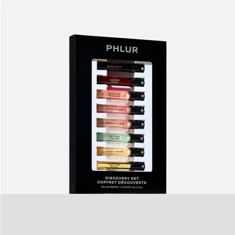 PHLUR Fragrance Discovery Set - 8-Piece Perfume Sampler with Cherry Stem, Honey Moon & Afterglow (8 x 2mL)