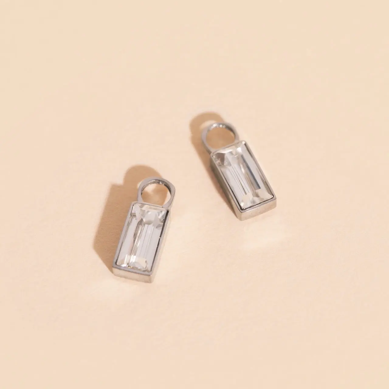 April Birthstone Huggie Hoop Charms