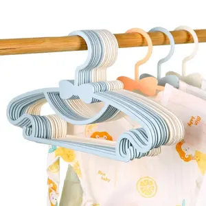 10-piece set of plastic baby hangers, portable children's clothing storage rack, space-saving nursery organizer, toddler and baby hangers, suitable for home wardrobe use