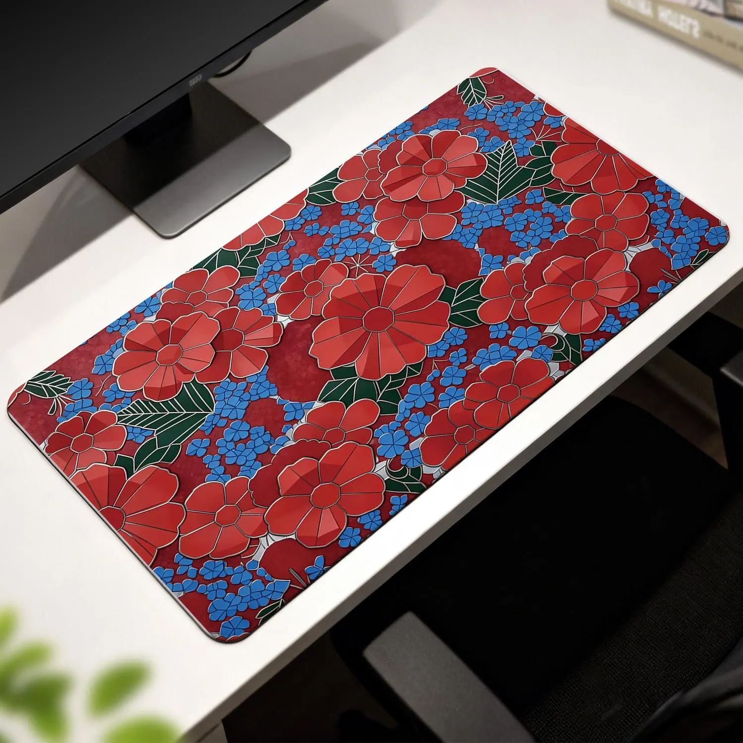 LIVEKEY Custom Graphic Mouse Pad - 40x80cm Large Rectangular, 3D Banana & Artistic Floral Designs, Non-Slip Rubber Base, Durable Stitched Edges, Smooth Surface for Gaming Precision Control & Office Use, 3D Banana Design