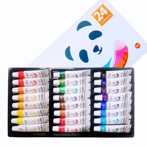 12/24 Color Acrylic Paint Set, 5ML Tubes, Professional Art Supplies for Artists, Students, DIY Crafts, Wall & Clothing Decorations, Diy Painting Supplies