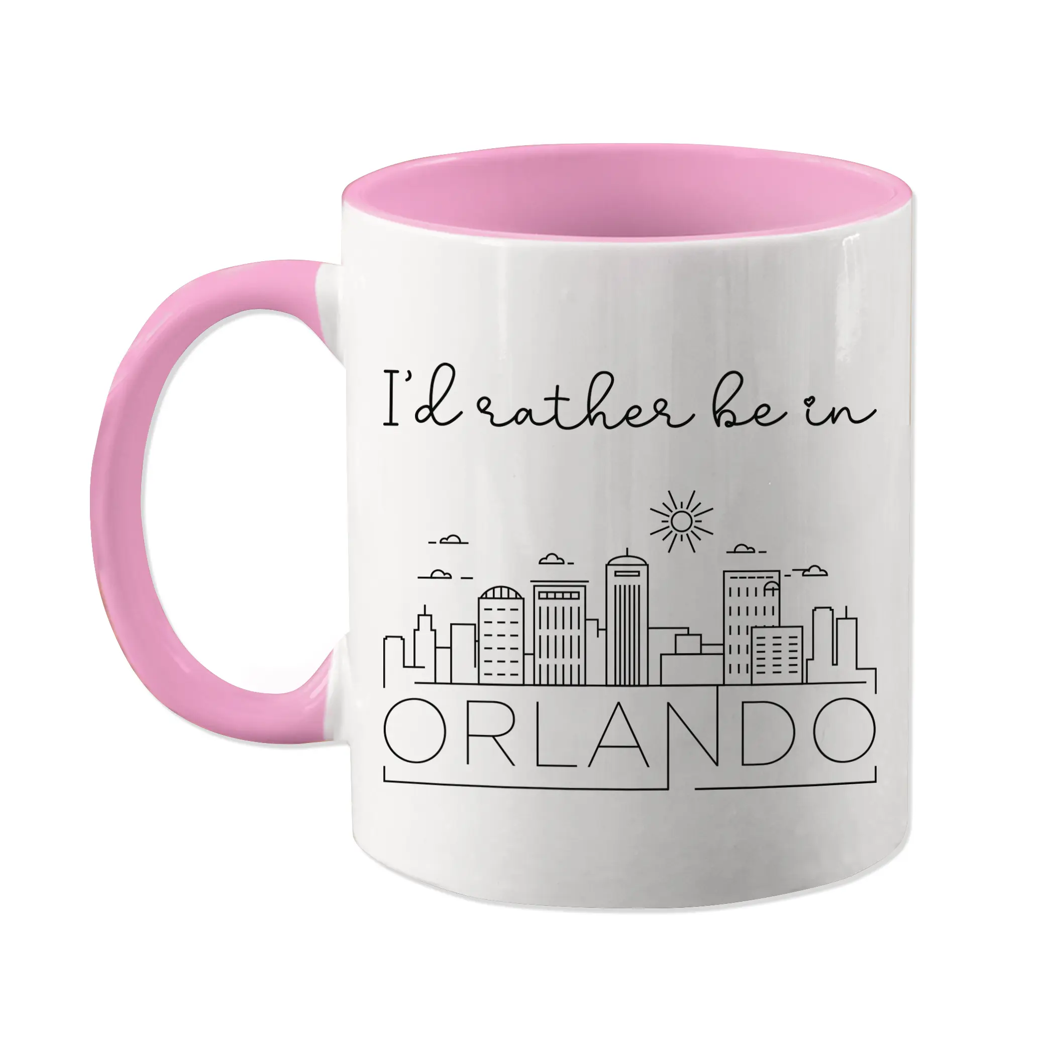 I'd Rather Be In Orlando Mug, Cute Orlando Coffee Cup, Orlando Gift, Visit or Travel Mug, Unique Orlando Florida Vacation FL Road Trip Cup, 11oz cup Florida mug
