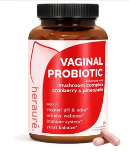 Vaginal Probiotic Supplement for Women with Lactobacillus Prebiotics Cranberry Mushroom Pineapple for pH Balance Vaginal Flora Odor Control Yeast Balance Immune Gut Health Support Daily Capsules 60 Count