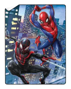 Marvel Spider-Man Into The Spider-Verse 2 Miles & Peter Silk Touch Lap Throw Blanket 46" X 60"