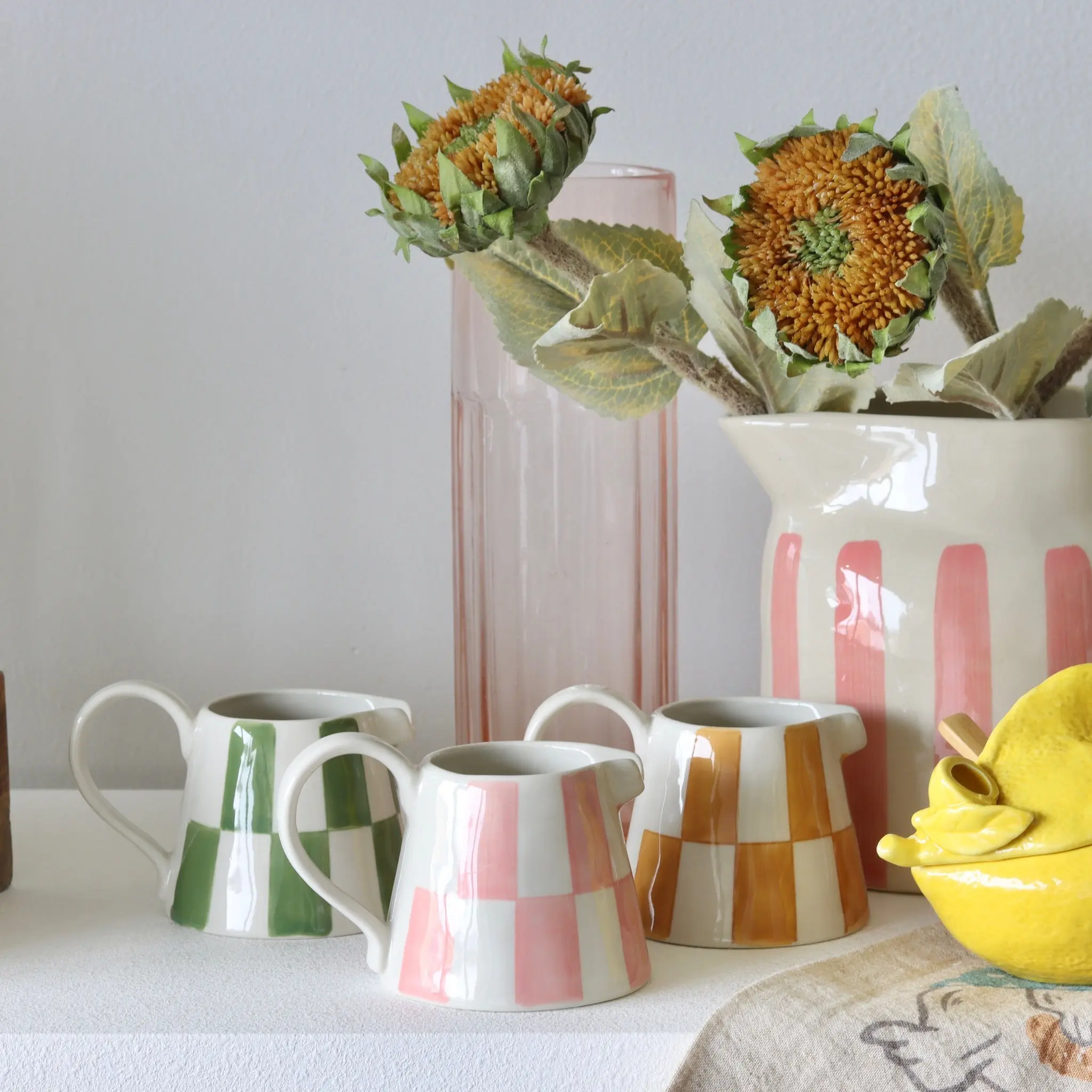 Checker Board Creamer Pitcher - 6oz