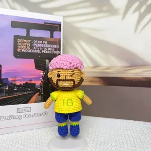 Handmade Crochet Soccer Player Doll -#10 Brazil Football Star , Limited Edition for 2026 World Cup  Amigurumi Football Player Plush Doll - 5.9" x 3.1"  Soft Stuffed Gift for Fans & Collectors Handmade Art