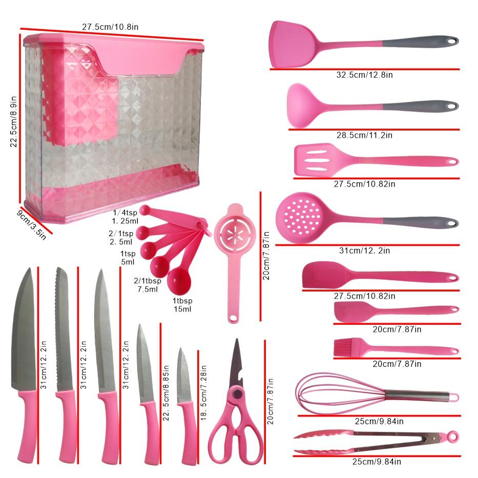 15-Piece Kitchen Knife Set: Solid Wood & Plastic Knife Block, Including Chef's Knife, Japanese-Style Knife, Meat/Vegetable Knife, Chicken Bone Knife, German-Style Steak Knife. Multi-Color Stainless Steel, Ideal for Home Storage & Gifting. Silicone Cutting 15-Piece Kitchen Knife Set: Solid Wood & Plastic Knife Block, Including Chef's Knife, Japanese-Style Knife, Meat/Vegetable Knife, Chicken Bone Knife, German-Style Steak Knife. Multi-Color Stainless Steel, Ideal for Home Storage & Gifting. Silicone Cutting