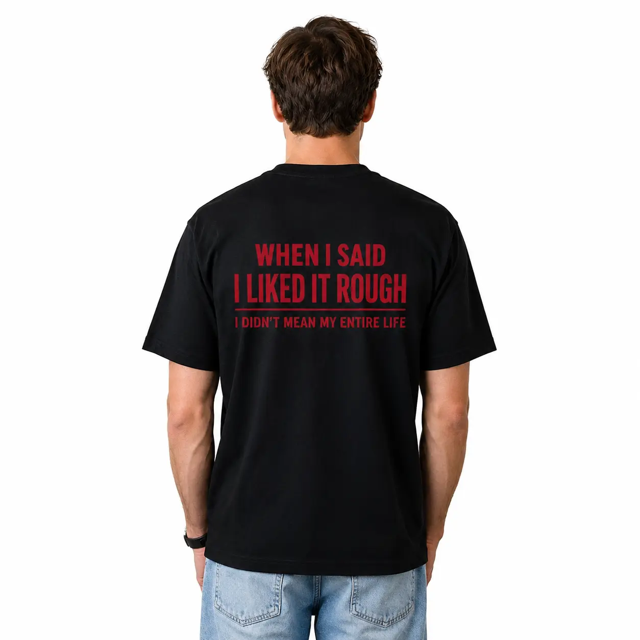 Men's Short-Sleeve Vintage Graphic Quote Humorous Print Tee - Soft Breathable Cotton Menswear Top, Medium Fit, Machine Washable for Parties, Daily Wear