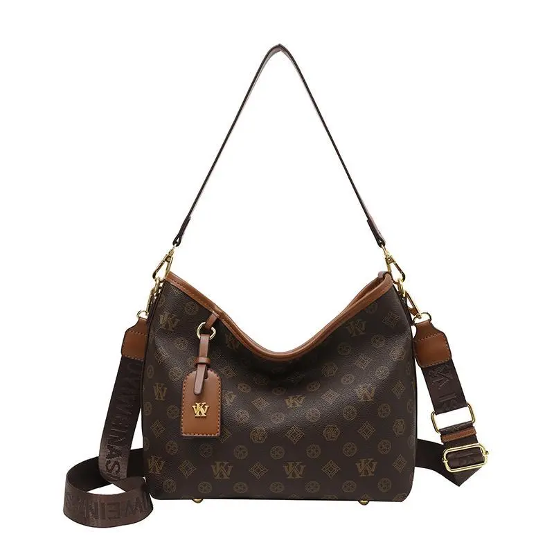 Mia Bag shop High-end Fashion Large Capacity Handbag Specially Designed for Women Retro Print Commuter Crossbody Bag Made of PU Leather 30x11x20cm Adjustable Strap totbags Pu Tote Satchel shoulder bag crossbody bags for women crossbody bag tiktokshopsprin