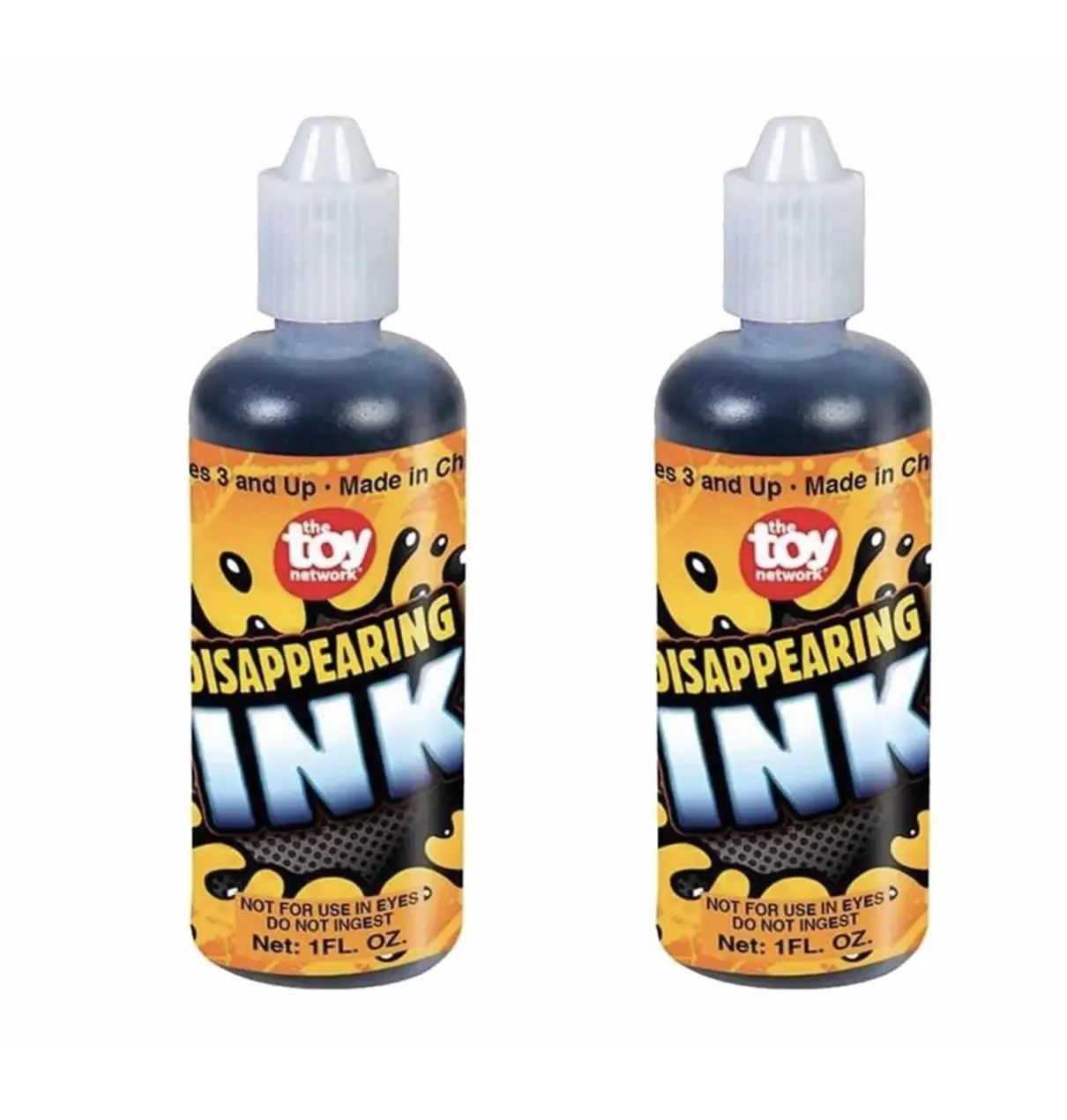 Disappearing Ink Prank Bottles, 2-Pack 1oz Each, Novelty Gag Toy for Practical Jokes