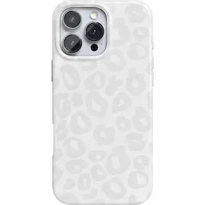 White Snow Leopard Case - iPhone 16, 15, 14, 13, 12, 11 - 100% TPU, Durable Polycarbonate Shell, Supports Wireless Charging, Glossy Finish