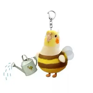 Trending Parrot Keychain Adorable Acrylic Tiger-Striped Bird Keychain—Stylish Backpack Accessory, Couple's Set