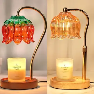 Strawberry Candle Warmer Lamp, Cute Candle Lamp with Timer & Dimmable, Birthday Christmas Gifts for Mom, Warming Gift New Home, Lotus Wax Melt Warmer for Yankee Village Candles