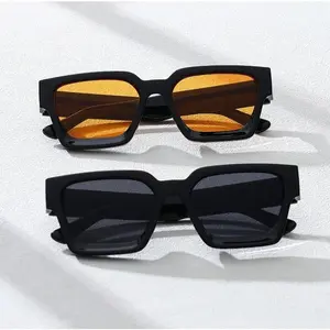 2-Pack Stylish Rectangular Sunglasses Unisex Daily Life Concert Night Out Accessories UV400 Protection Plastic Frame PC Lens