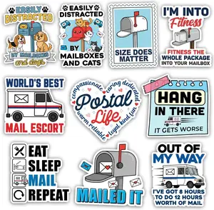 Mail Carrier Sticker Pack, Funny Mail Delivery Postal Worker Sticker, Postal Service Gift For Men Women, Decoration For Laptop Tablet Water Bottle Office Mailbox Mailtruck Vehicles