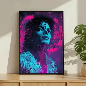 [SALE UP TO 45%] Michael Jackson Poster, King of Pop Art, Vintage Music Wall Print, Vinyl Record Aesthetic, Retro Pop Culture Decor