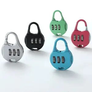 3-Pack Mini Password Locks, 3-Digit Resettable, Universal for Luggage Backpack Storage Cabinet, Random Colors Shipped