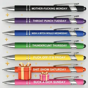 7Pcs Funny Quote Ballpoint Pen Set Unique Gag Gifts