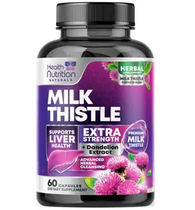 Milk Thistle Supplement - Advanced Liver Cleanse Detox & Repair with Dandelion Root Extract - Natural Milk Thistle Silymarin Marianum Extract Liver Health Support, Non-GMO, Bottled USA - 60 Capsules