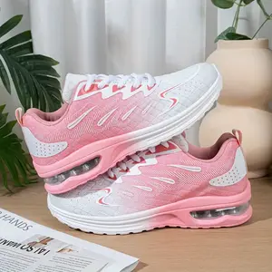 Women's Casual Air Running Shoes Non-Slip Breathable Tennis Sneakers with Mesh Air Cushion & Arch Support for Workout Sports