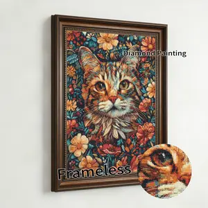 Adult Diamond Painting Kit, 2 Sizes Available, Perfect Gift for Cat Lovers & Craft Enthusiasts, Ideal for Mother's Day, Valentine's Day, Christmas