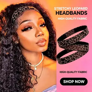 Non Slip Leopard Print Elastic Headband for Women, Stretchy Wide Head Wrap for Workout Yoga Running Face Washing Makeup, Trendy Fashion Hair Accessories for Girls Daily Wear