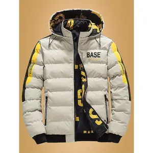 Men's reversible winter jacket with hood, thick warm coat for autumn and winter, can be worn on both sides as a single piece.Two different wearing styles, inner and outer wear, detachable hat.Suitable for cold weather Casual Long Sleeve(Sheets)