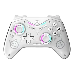 CM619 Wireless Gaming Controller with Dual Motor Support for IOS Android PC Switch Dazzling Light Accessory Bluetooth & Wired Modes