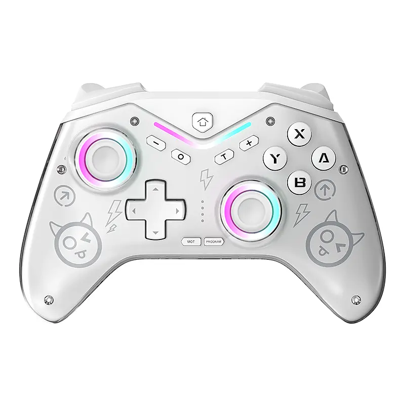 CM619 Wireless Gamepad - Wired-Bluetooth Console Gaming Controller with Dual Motors, Dazzling Lights, Gamer Lifestyle Accessories, Works with iOS, Android, PC, Switch, Works With Switch