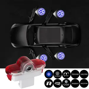 2PCS Car Door Welcome Lamp Laser Projector Logo Night Light For Volkswagen VW GTI Lavida Touran Caddy Golf Bora Accessories