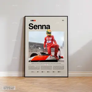 Ayrton Senna Poster, Senna McLaren Wall Art, Framed McLaren F1 Print, Motorsport Grand Prix Decor, Car Racing Artwork, Senna McLaren