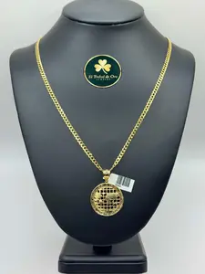 Cadena Corte Brillo 10K Size 22" 3.5mm Gold Statement Chain Chunky Gold Plated