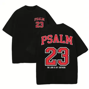 PSALM 23 Christian Shirt, 'THE LORD IS MY SHEPHERD' Christian Scripture T-Shirt,Double Sided Printed (230 Heavyweight Pure Cotton T-Shirt)  High Quality Christian T-Shirt, Christian Gifts, Men's And Women's Shirt vintage t-shir good  graphic  tees