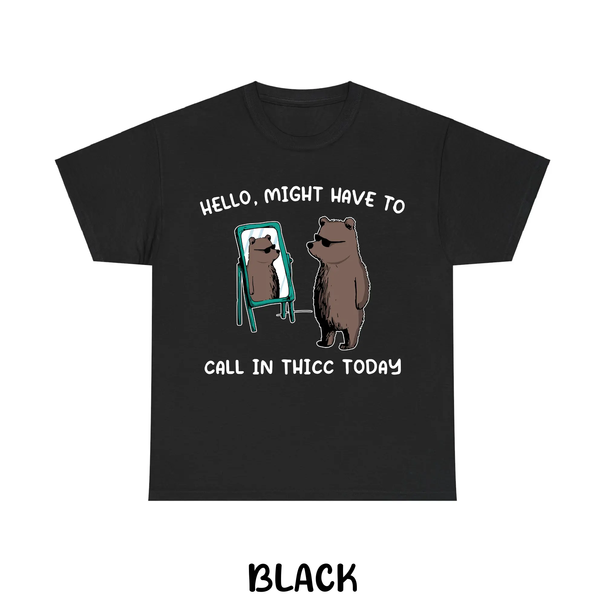 Unisex Casual Thicc Meme Graphic Tee, Funny Meme T-Shirt, Call In Thicc Today T-Shirt For Men, For Women