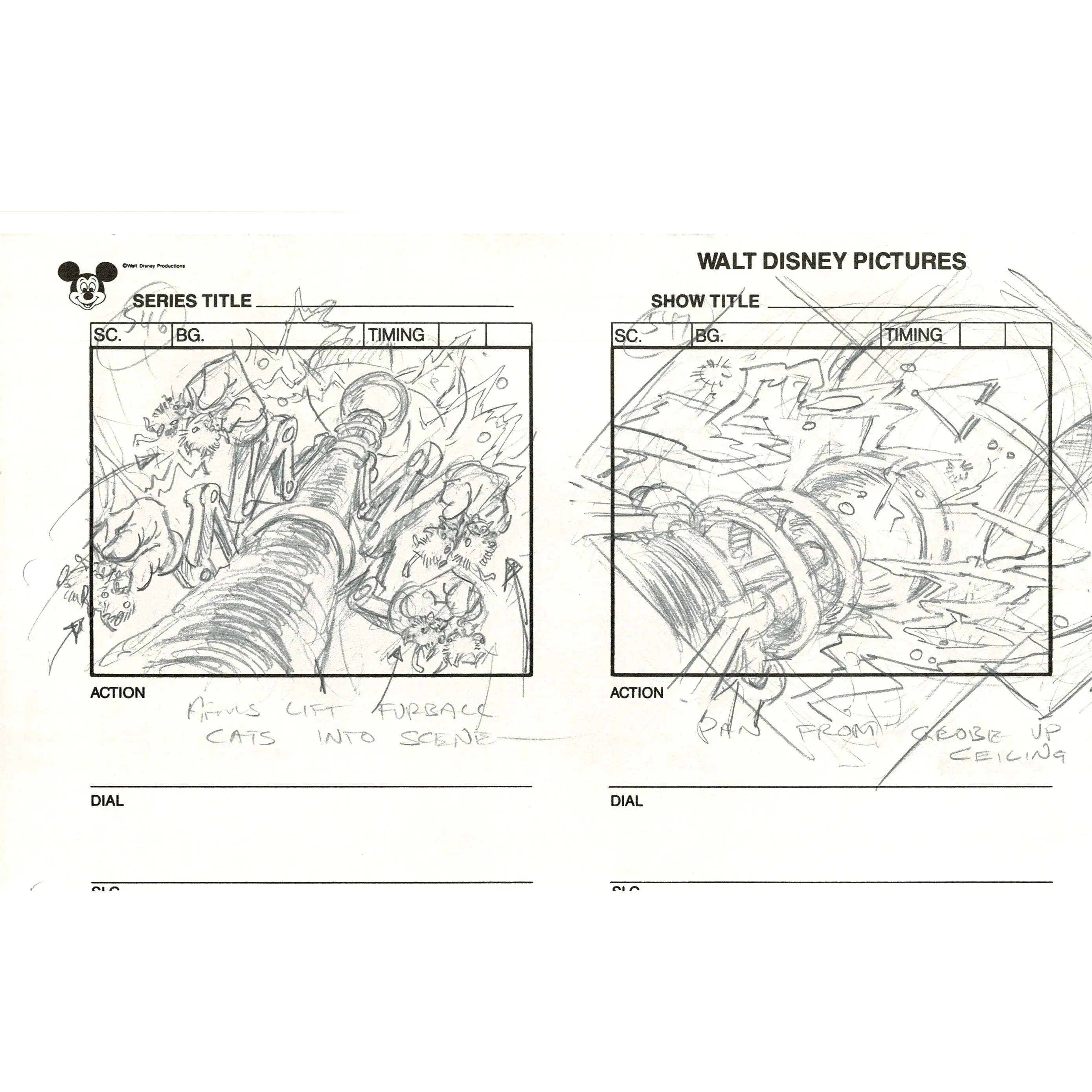 Chip n Dale Rescue Rangers Original Production Animation Storyboard Walt Disney FIRST EPISODE 1988 A155