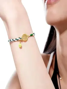Tennis Enthusiast Exclusive Bracelet - Adjustable Braided Rope Jewelry with Racket & Ball Charm Birthday/Match Souvenir Gift for Sport Fans