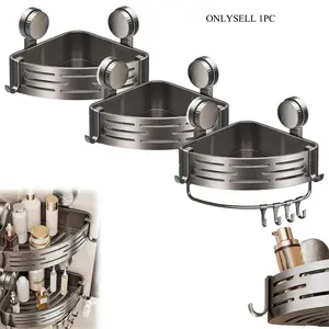 Adjustable Wall-Mounted Triangular Storage Rack, Rustproof Removable Organizational Basket for Bathroom/dorm, Corner Shelving Solution, Organiser