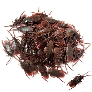 100PCS Prank Fake Roaches, Favorite Trick Joke Toys Look Real, Scary Insects Realistic Plastic Bugs, Novelty Cockroach for Party, Christmas, Halloween