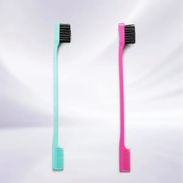 wigcool 2-in-1 Edge Comb and Brush, Soft Bristle Multi-tool for Baby Hair and Eyebrows, Gentle Care and Styling for Daily Use, Soft Bristles